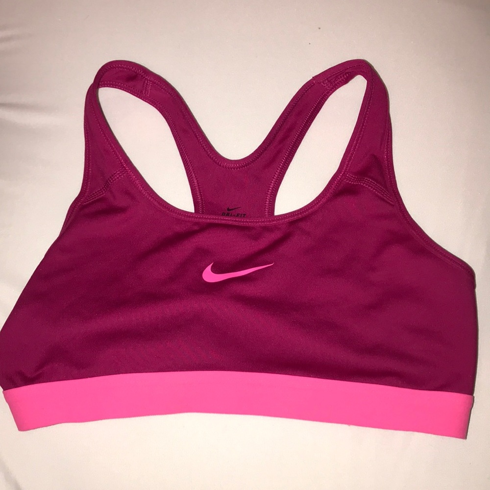 Nike Pink on Pink sports bra. Size M.